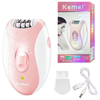Kemei-Épilateur électrique aste pour femmes, épilateur facial, tondeuse pour bikini, rasoir pour jambes, ati elles pubiques, bras 1